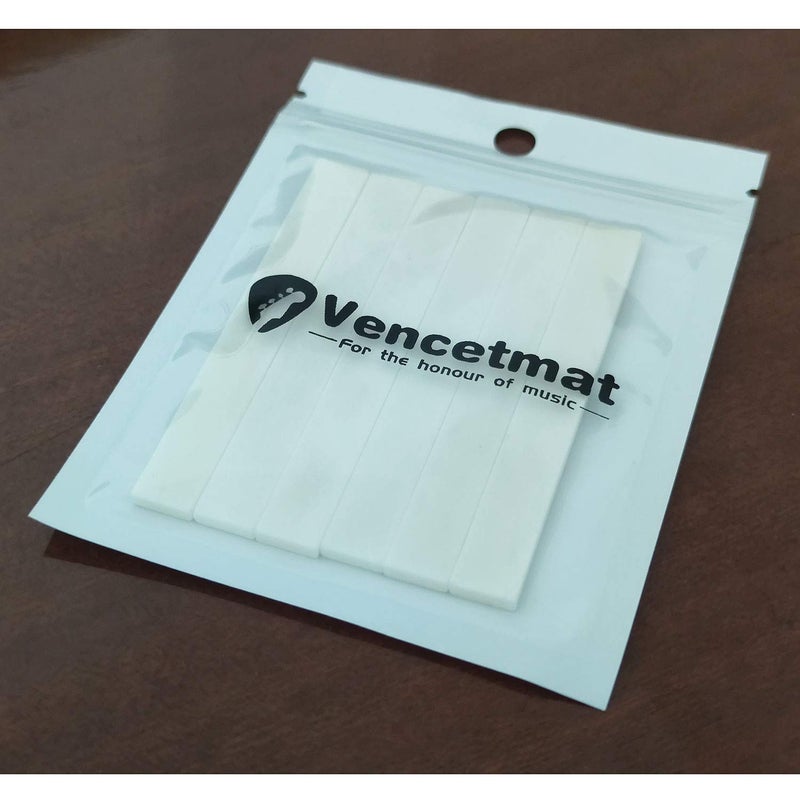 Vencetmat 6Pcs Blank & Uncut Guitar Bridge Saddles White Color Made of Real Bone 80x3x10mm for Electric & Acoustic & Classical & Cigar Guitar, Mandolin, Banjo, Ukulele Part Replacement - Image 5